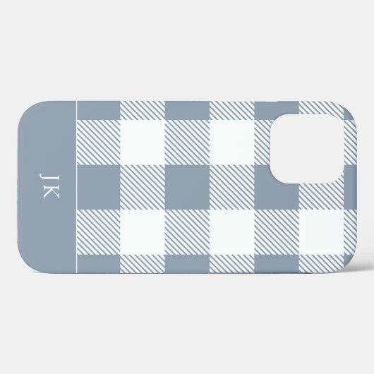 Coques Case-Mate iPhone Monogramme de Motif bleu roux (Verso (horizontal))