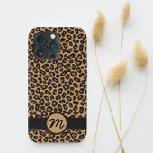 Coques Case-Mate iPhone Monogramme de Motif de léopard Brown
