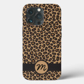 Coques Case-Mate iPhone Monogramme de Motif de léopard Brown (Verso)