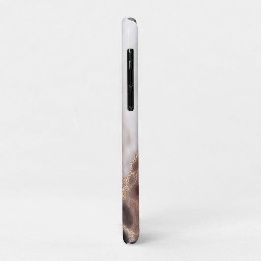 Coques Case-Mate iPhone Monogramme de Motif en marbre doré Abstrait (Dos/Gauche)