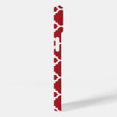Coques Case-Mate iPhone Monogramme de Motif géométrique rouge et gris (Verso / Droite)
