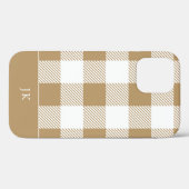 Coques Case-Mate iPhone Monogramme de Motif neutre rustique (Verso (horizontal))