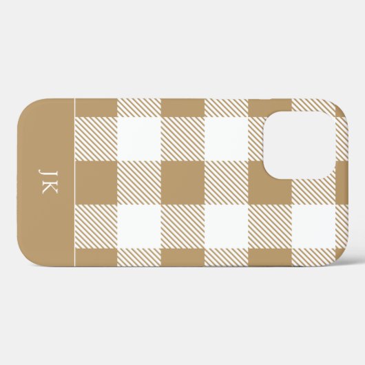 Coques Case-Mate iPhone Monogramme de Motif neutre rustique (Verso (horizontal))