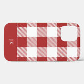 Coques Case-Mate iPhone Monogramme de Motif rouge rustique (Verso (horizontal))