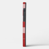 Coques Case-Mate iPhone Monogramme de Motif rouge rustique (Verso / Gauche)