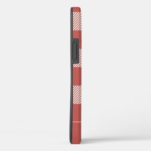 Coques Case-Mate iPhone Monogramme de Motif rouge rustique (Verso / Droite)