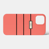 Coques Case-Mate iPhone Monogramme de mûre moderne Corail Cool monogramme (Verso (horizontal))