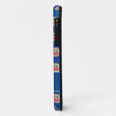 Coques Case-Mate iPhone Monogramme de Noël Motif de rennes bleu mou (Dos/Gauche)