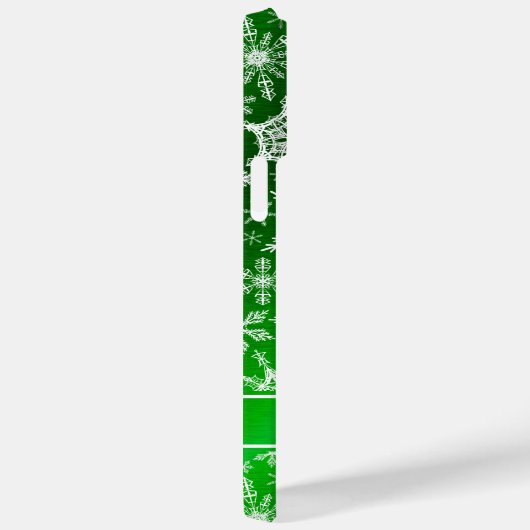 Coques Case-Mate iPhone Monogramme de Noël Pneus blancs verts (Verso / Droite)