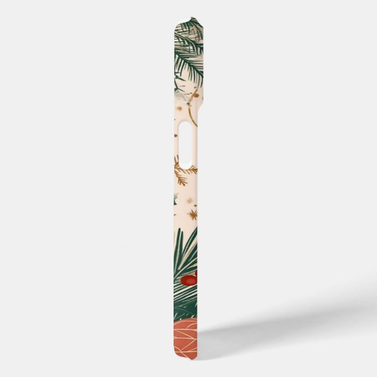 Coques Case-Mate iPhone Monogramme de Noël vert personnalisé (Verso / Droite)