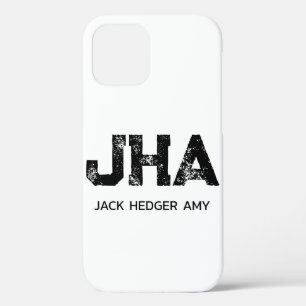Case-Mate iPhone CASE MONOGRAMME DE NOM À TROIS LETTRES MINIMALISTE NOIR