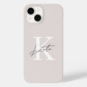 Coques Case-Mate iPhone Monogramme de nom de calligraphie rose moderne (Verso)