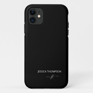 Case-Mate iPhone Case Monogramme de nom de fille de script simple noir m