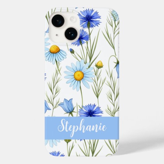 Coques Case-Mate iPhone Monogramme de nom de fleur sauvage à l'aquarelle b (Verso)