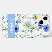 Coques Case-Mate iPhone Monogramme de nom de fleur sauvage à l'aquarelle b (Verso (horizontal))