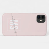 Coques Case-Mate iPhone monogramme de nom de script moderne (Dos (Horizontal))