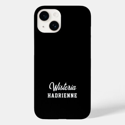 Coques Case-Mate iPhone Monogramme de nom de sport noir et blanc moderne (Verso)