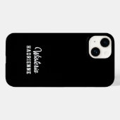 Coques Case-Mate iPhone Monogramme de nom de sport noir et blanc moderne (Verso (horizontal))