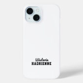 Coques Case-Mate iPhone Monogramme de nom de sport noir et blanc moderne (Verso)