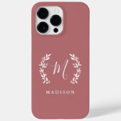 Coques Case-Mate iPhone Monogramme de nom en écriture laurier rustique (Verso)