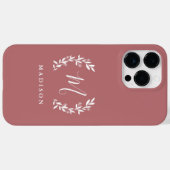 Coques Case-Mate iPhone Monogramme de nom en écriture laurier rustique (Verso (horizontal))