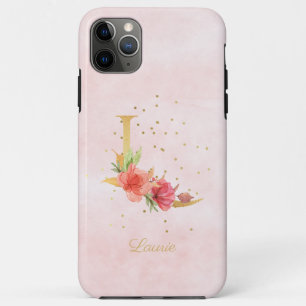 Case-Mate iPhone Case Monogramme de nom initial L lettre florale aquarel