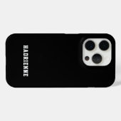 Coques Case-Mate iPhone Monogramme de nom noir et blanc moderne (Verso (horizontal))