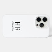 Coques Case-Mate iPhone Monogramme de nom noir et blanc moderne (Verso (horizontal))