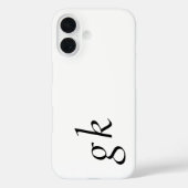 Coques Case-Mate iPhone Monogramme de nom noir et blanc moderne (Verso)