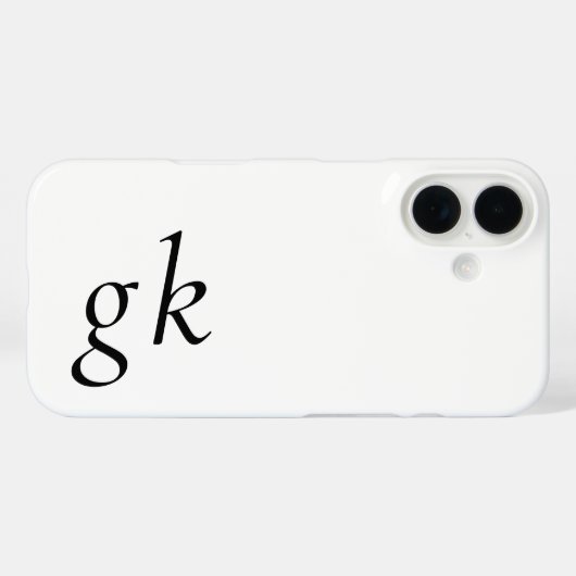 Coques Case-Mate iPhone Monogramme de nom noir et blanc moderne (Verso (horizontal))
