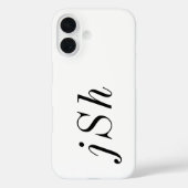 Coques Case-Mate iPhone Monogramme de nom noir et blanc moderne (Verso)