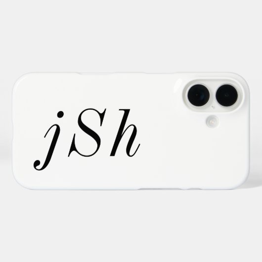 Coques Case-Mate iPhone Monogramme de nom noir et blanc moderne (Verso (horizontal))