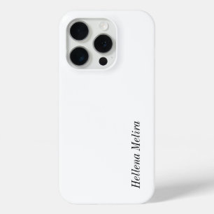 Coque iPhone 15 Pro Monogramme de nom noir et blanc moderne
