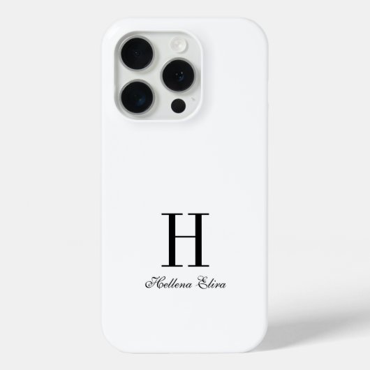 Coques Case-Mate iPhone Monogramme de nom noir et blanc moderne (Verso)