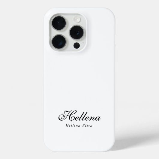 Coques Case-Mate iPhone Monogramme de nom noir et blanc moderne (Verso)
