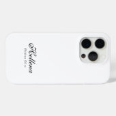 Coques Case-Mate iPhone Monogramme de nom noir et blanc moderne (Verso (horizontal))