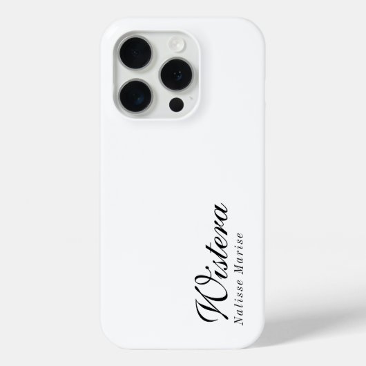 Coques Case-Mate iPhone Monogramme de nom noir et blanc moderne (Verso)