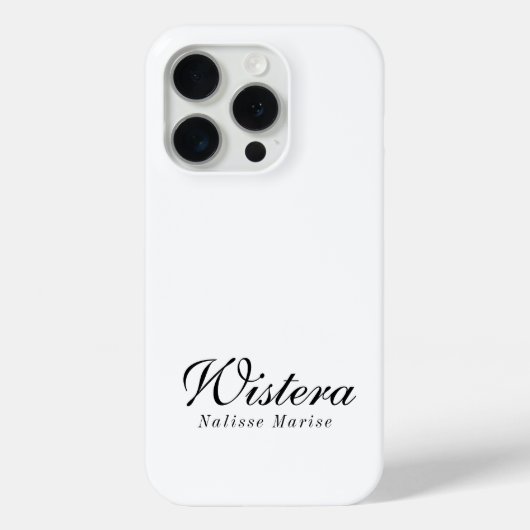 Coques Case-Mate iPhone Monogramme de nom noir et blanc moderne (Verso)