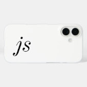 Coques Case-Mate iPhone Monogramme de nom noir et blanc moderne (Verso (horizontal))