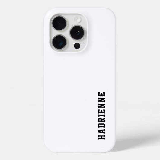 Coques Case-Mate iPhone Monogramme de nom noir et blanc moderne (Verso)