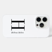 Coques Case-Mate iPhone Monogramme de nom noir et blanc moderne (Verso (horizontal))