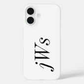 Coques Case-Mate iPhone Monogramme de nom noir et blanc moderne (Verso)