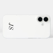 Coques Case-Mate iPhone Monogramme de nom noir et blanc moderne (Verso (horizontal))