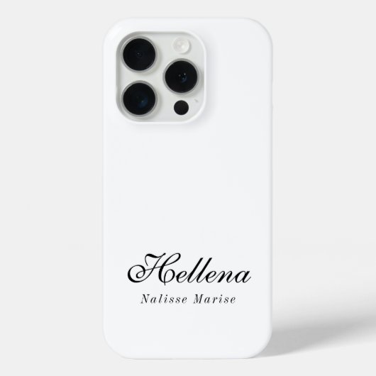 Coques Case-Mate iPhone Monogramme de nom noir et blanc moderne (Verso)