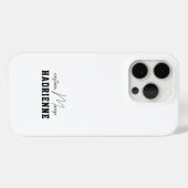 Coques Case-Mate iPhone Monogramme de nom noir et blanc moderne (Verso (horizontal))
