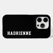Coques Case-Mate iPhone Monogramme de nom noir et blanc moderne (Verso (horizontal))