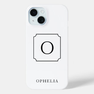 Coque Pour iPhone 15 Monogramme de nom personnalisé élégant
