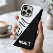Coques Case-Mate iPhone Monogramme de nom personnalisé moderne et divisé n