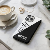 Coques Case-Mate iPhone Monogramme de nom personnalisé moderne et divisé n