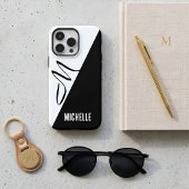 Coques Case-Mate iPhone Monogramme de nom personnalisé moderne et divisé n